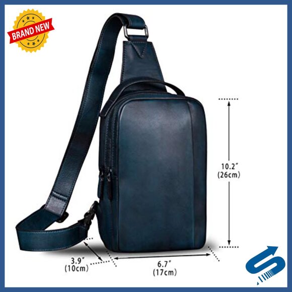Genuine Leather Sling Backpack Crossbody Bag Vintage Style Daypack main image 4